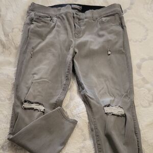 Women's Gray Distressed Jeans